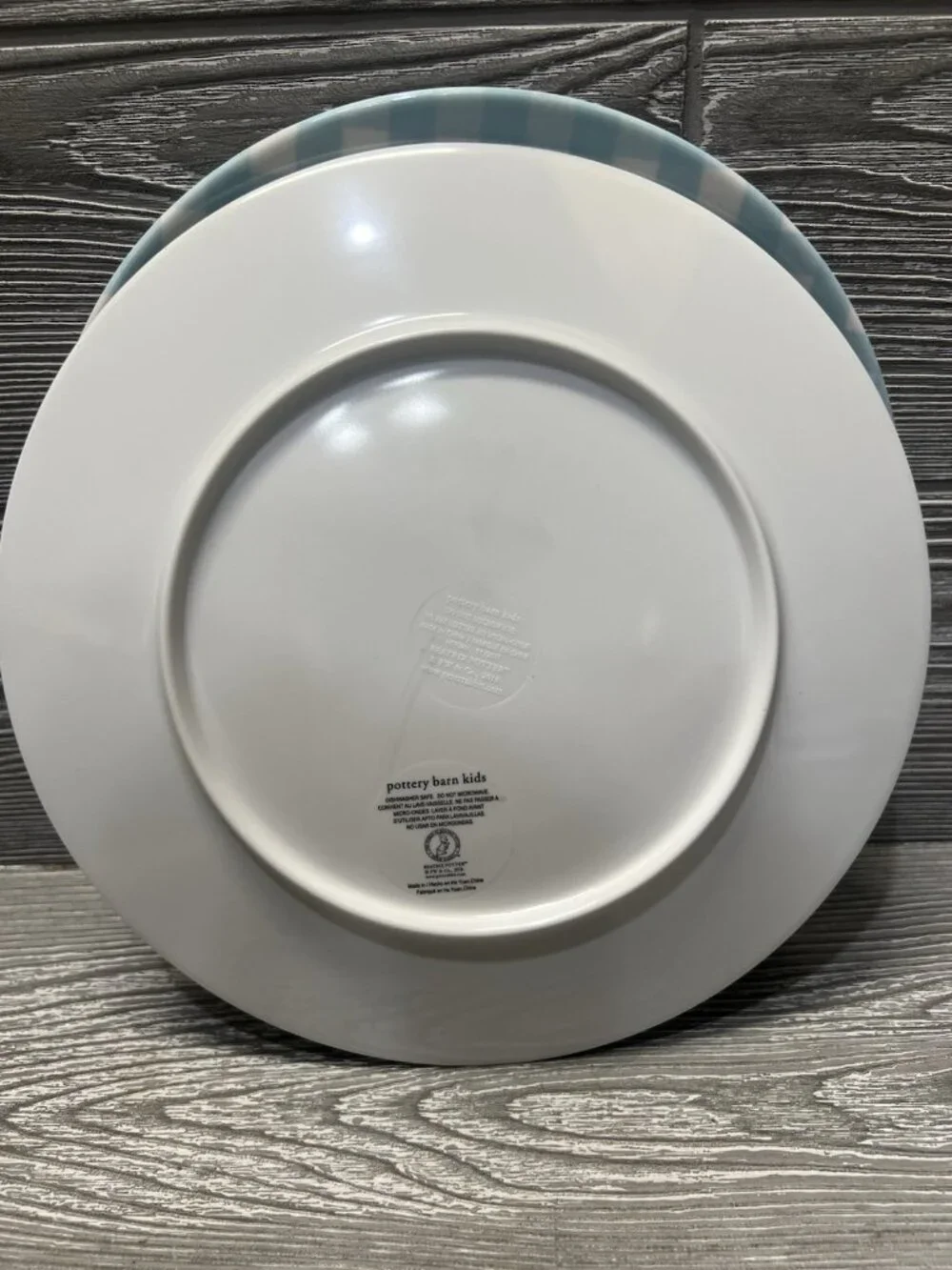 Pottery Barn Kids Peter Rabbit Melamine Gingham Plates 9